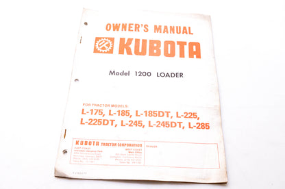 Kubota F-1583-1-77 Owner's Manual Model 1200 Loader