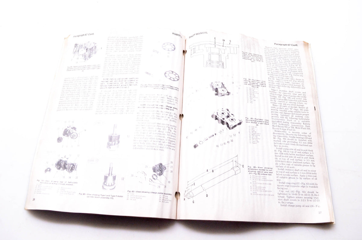 Kubota 0-87288-646-8 A Collection of I&T Shop Service Manuals