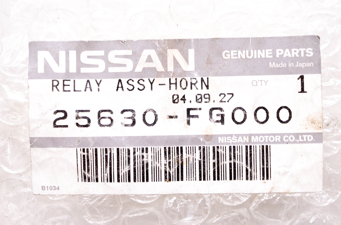Nissan 25630-FG000 Horn Relay Assembly NOS
