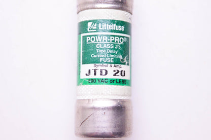 Littelfuse JTD 20, ND87-48 Power-Pro Class J Time Delay Current Limiting Fuse NOS