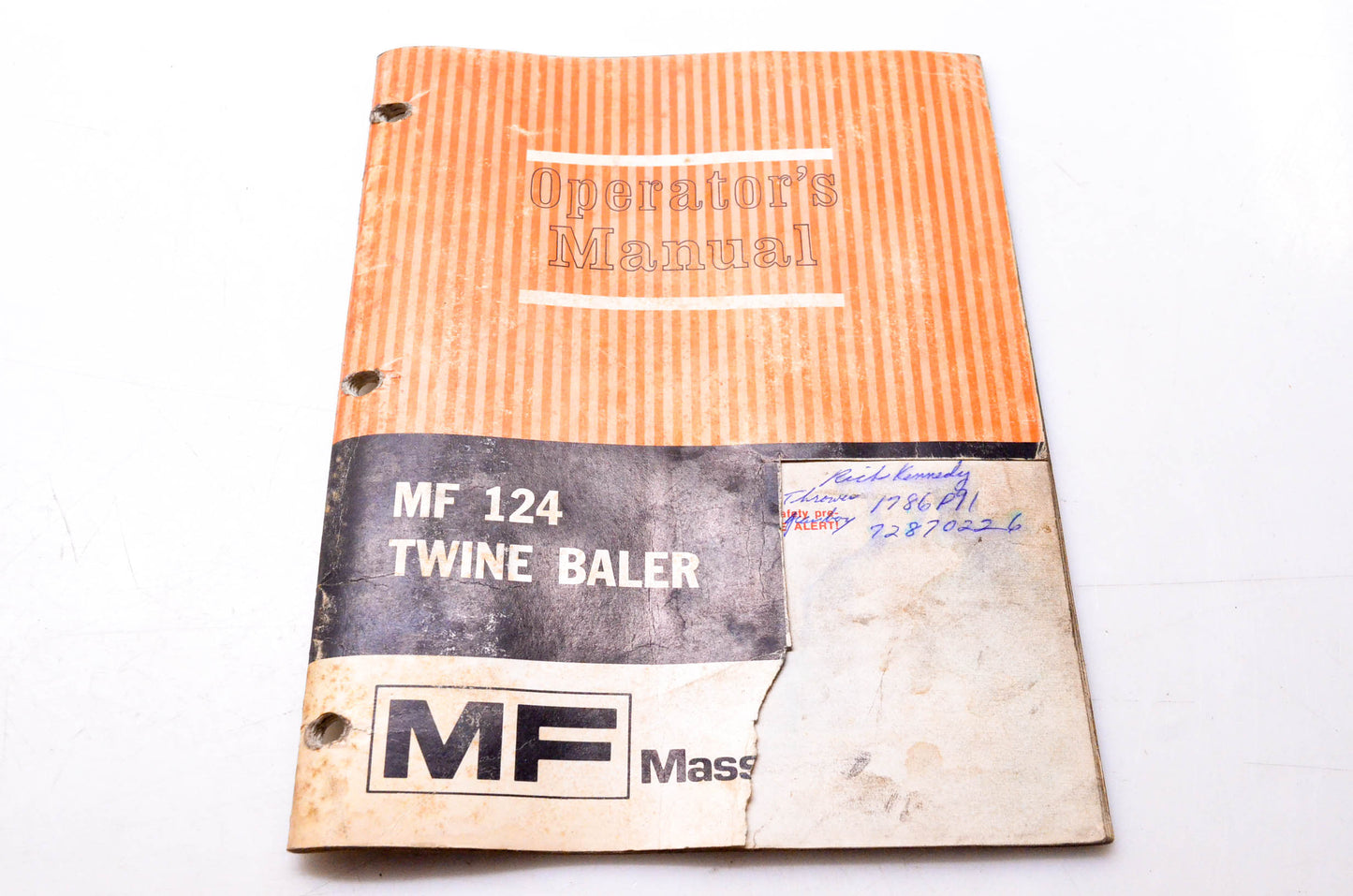 Massey-Ferguson 1448 202 M2 Operator's Manual MF 124 Twine Baler