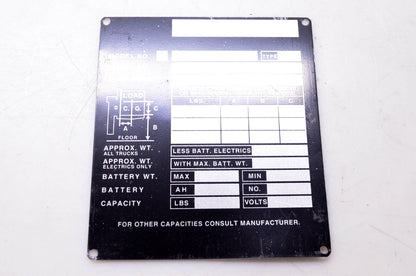 Total Source 2315709, 043036 Name Plate NOS