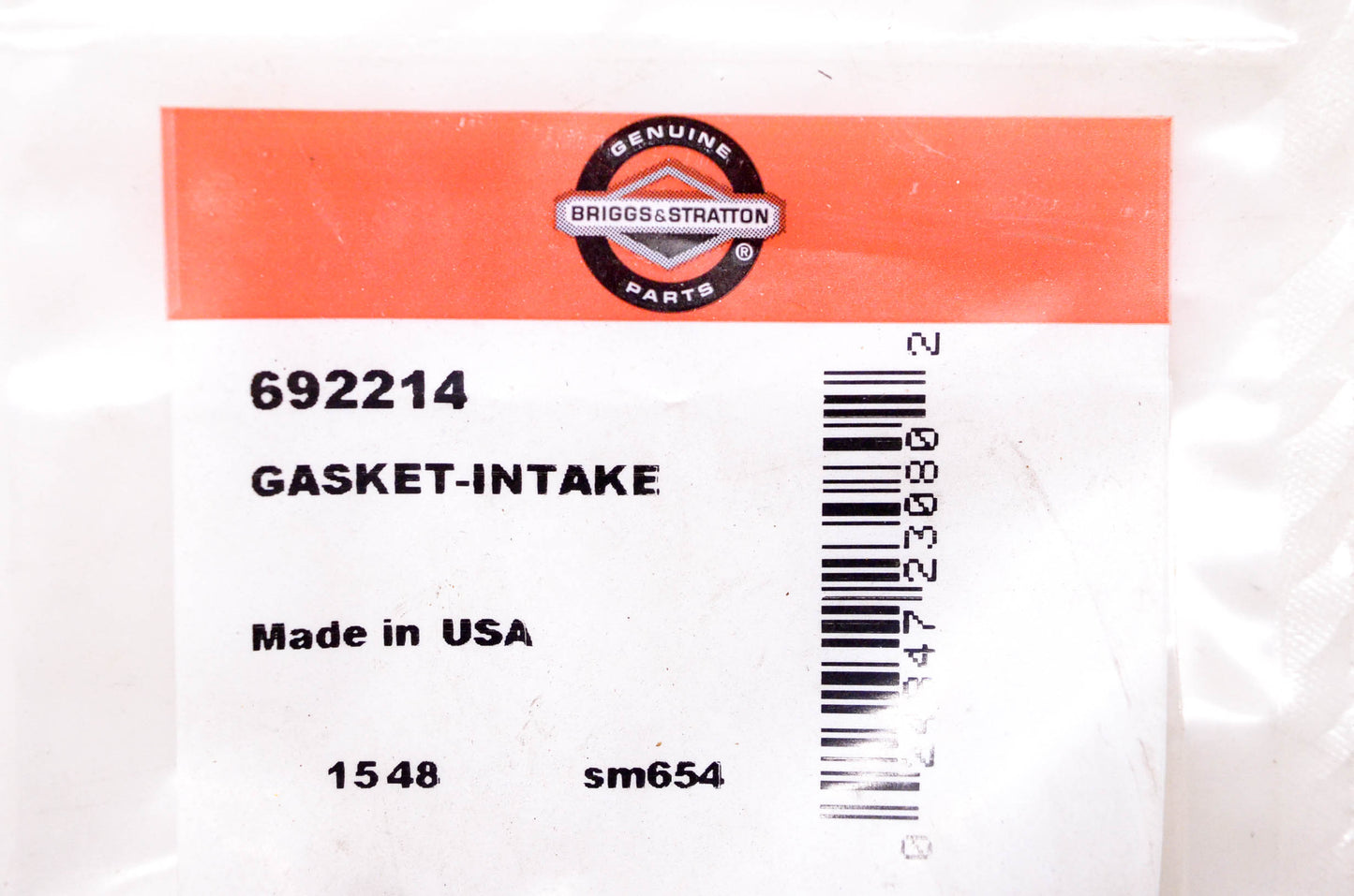 New OEM Briggs & Stratton 692214 Intake Gasket NOS