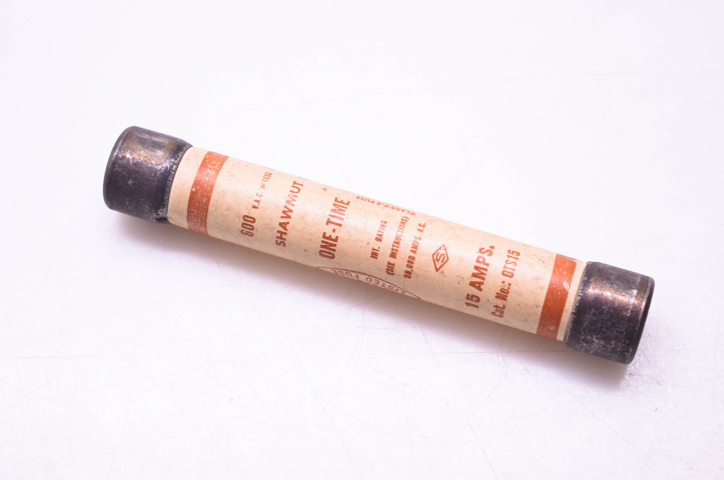 Shawmut OTS15 One-Time Class K-5 Fuse 15 Amps NOS