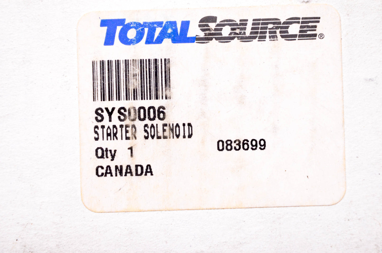 Total Source S0006 Starter Solenoid NOS