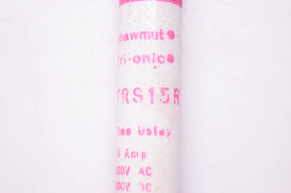 Gould Shawmut TRS15R Tri-onic Time Delay Current Limiting Class RK5 Fuse 15 Amps 600 VAC NOS