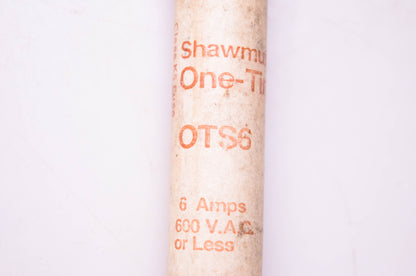 Gould Shawmut OTS6 One-Time Class K-5 Fuse 6 Amps 600 VAC NOS