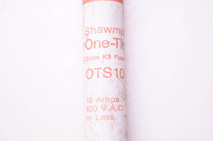 Gould Shawmut OTS10 One-Time Class K-5 Fuse 10 Amps 600 VAC NOS