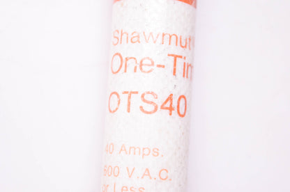Gould Shawmut OTS40 One-Time Class K5 Fuse 40 Amps 600 VAC NOS