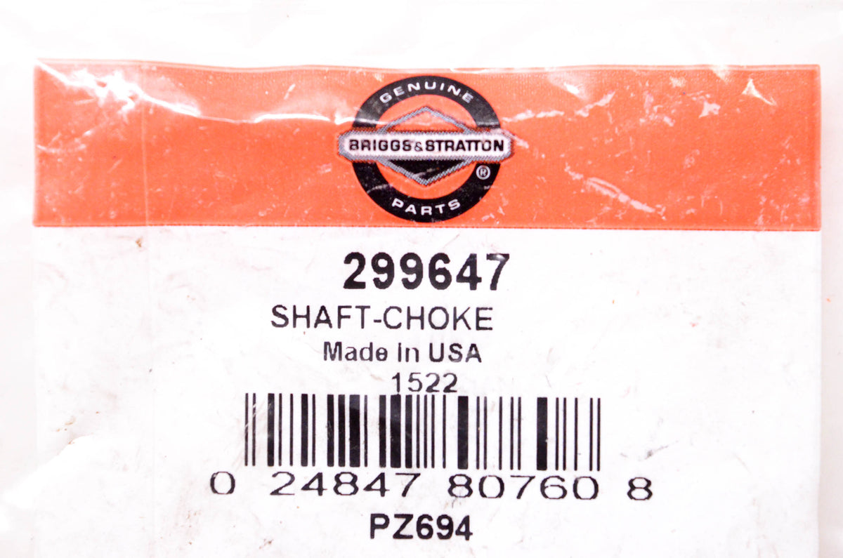 New OEM Briggs & Stratton 299647 Choke Shaft NOS