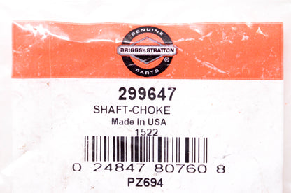 New OEM Briggs & Stratton 299647 Choke Shaft NOS