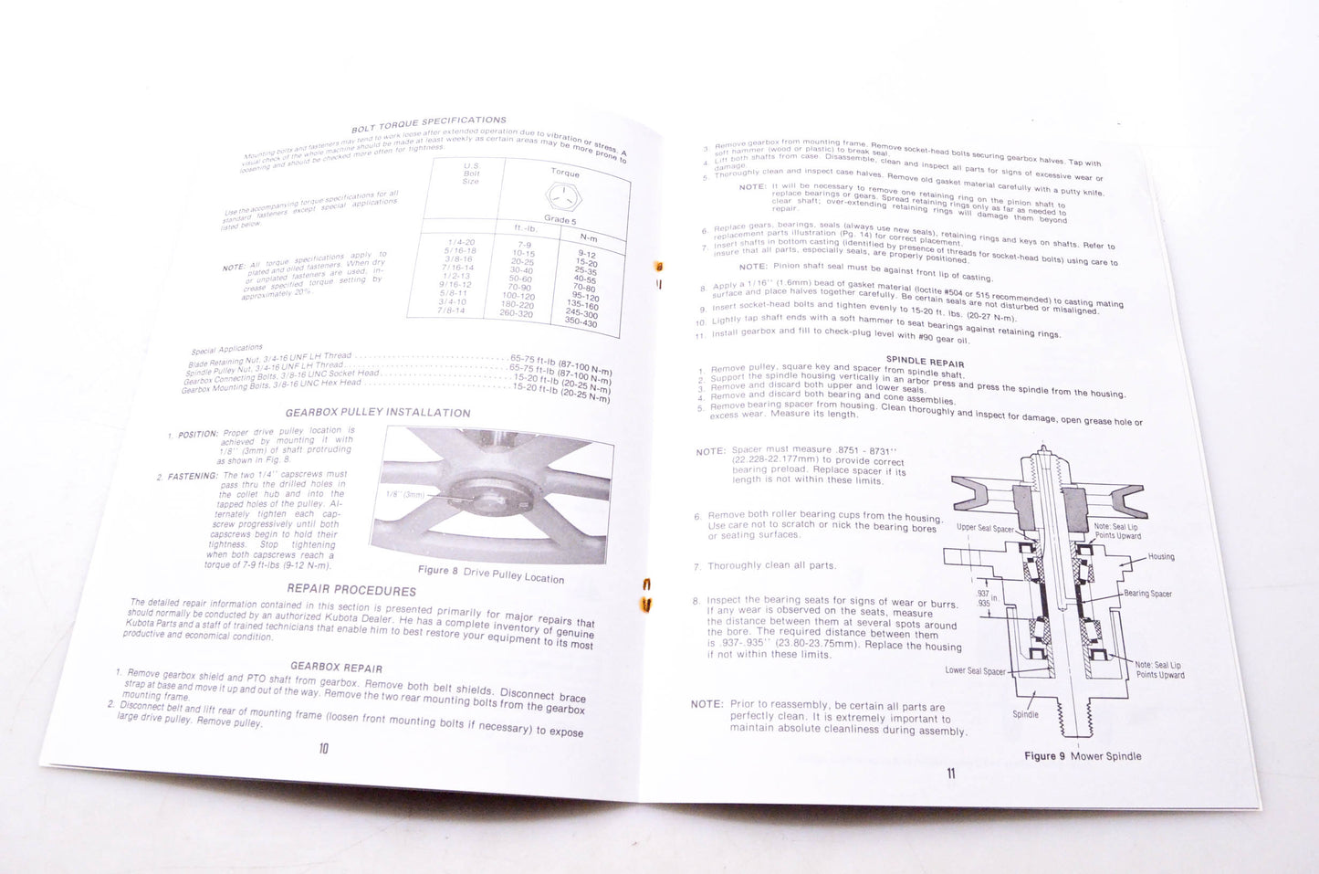 Kubota 551-14006 Parts & Owner's Manual Rear-Mount Mower Model B3548