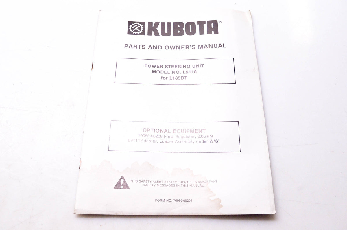 Kubota 70090-00204 Parts & Owner's Manual Power Steering Unit Model No. L9110 for L185DT