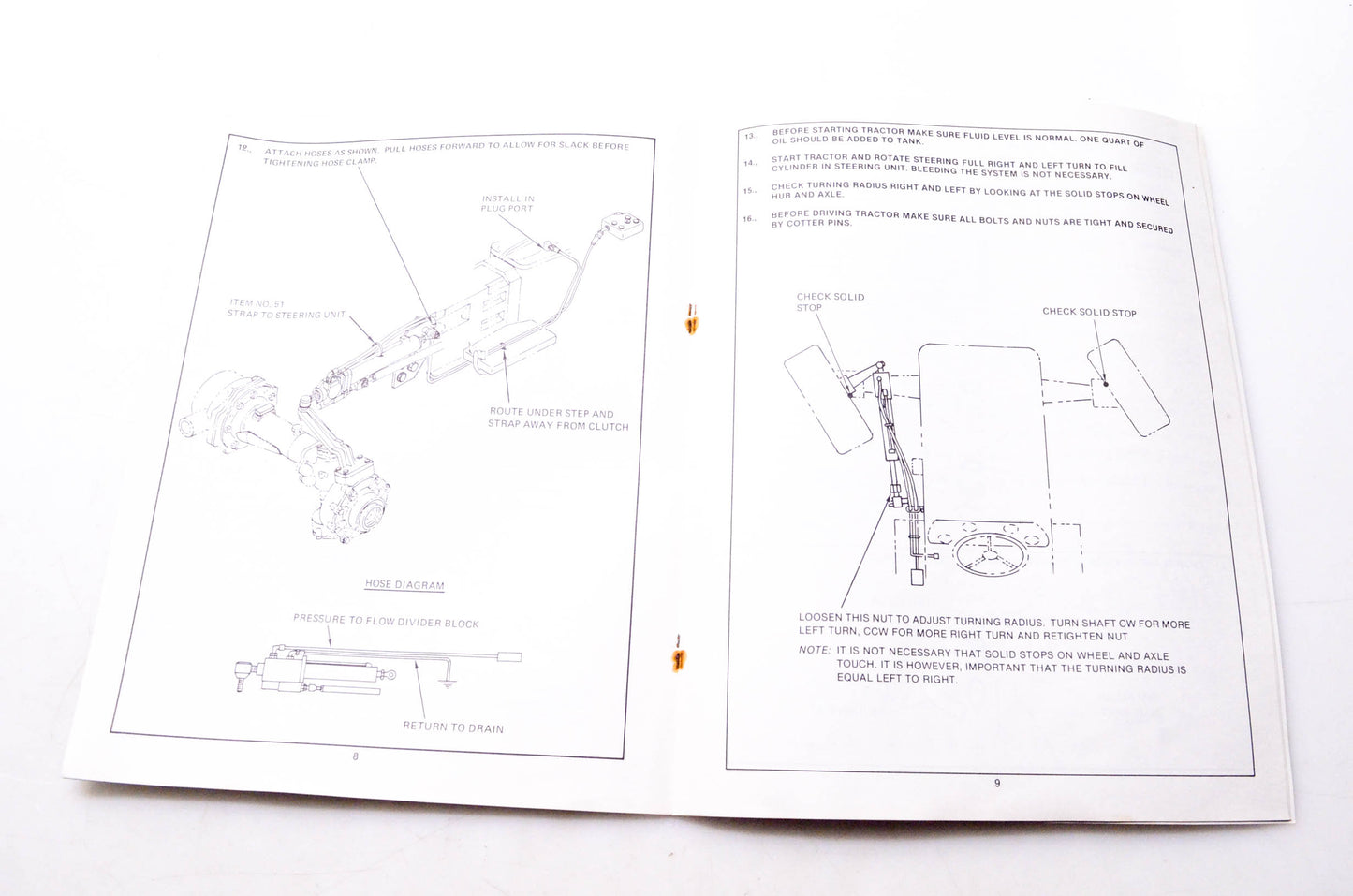 Kubota 70090-00204 Parts & Owner's Manual Power Steering Unit Model No. L9110 for L185DT