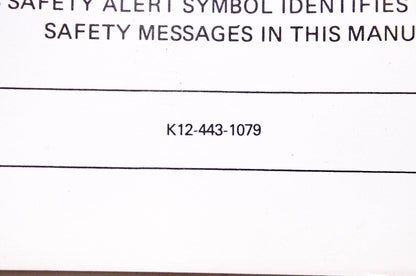 Kubota K12-443-1079 Parts & Owner's Manual M70 Posthole Digger