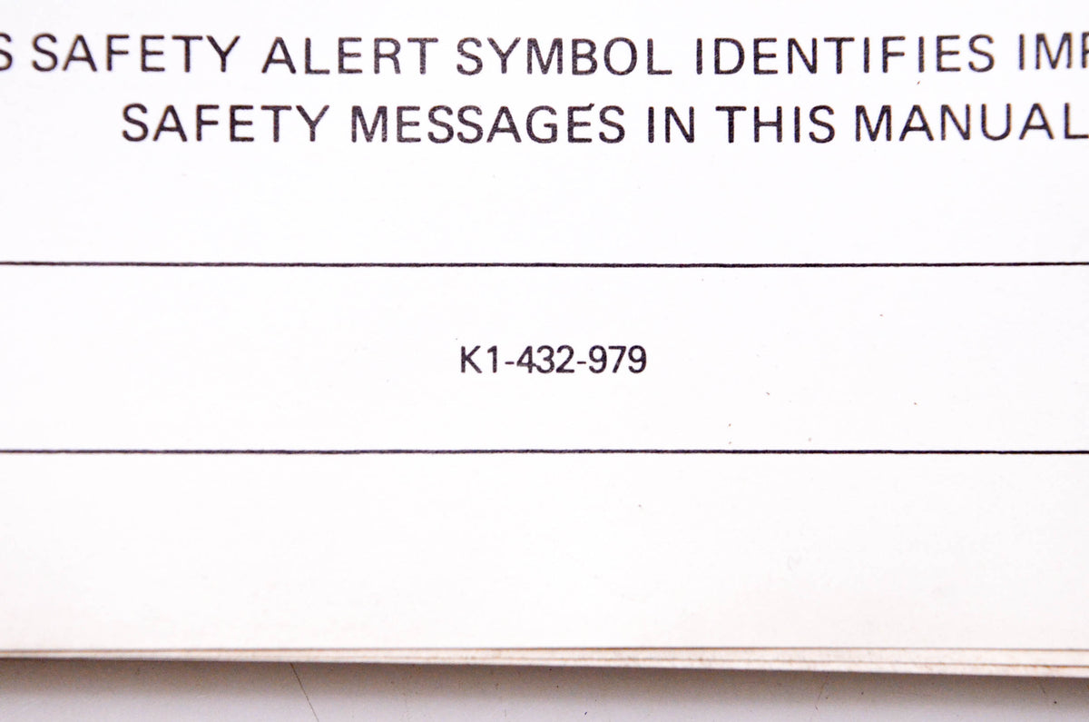 Kubota K1-432-979 Parts & Owner's Manual B/L 78 Posthole Digger