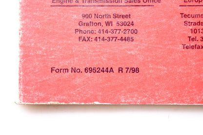 OEM Tecumseh 695244A, 740043 Tecumseh Technician's Handbook 4-Cycle Overhead Valve Engines