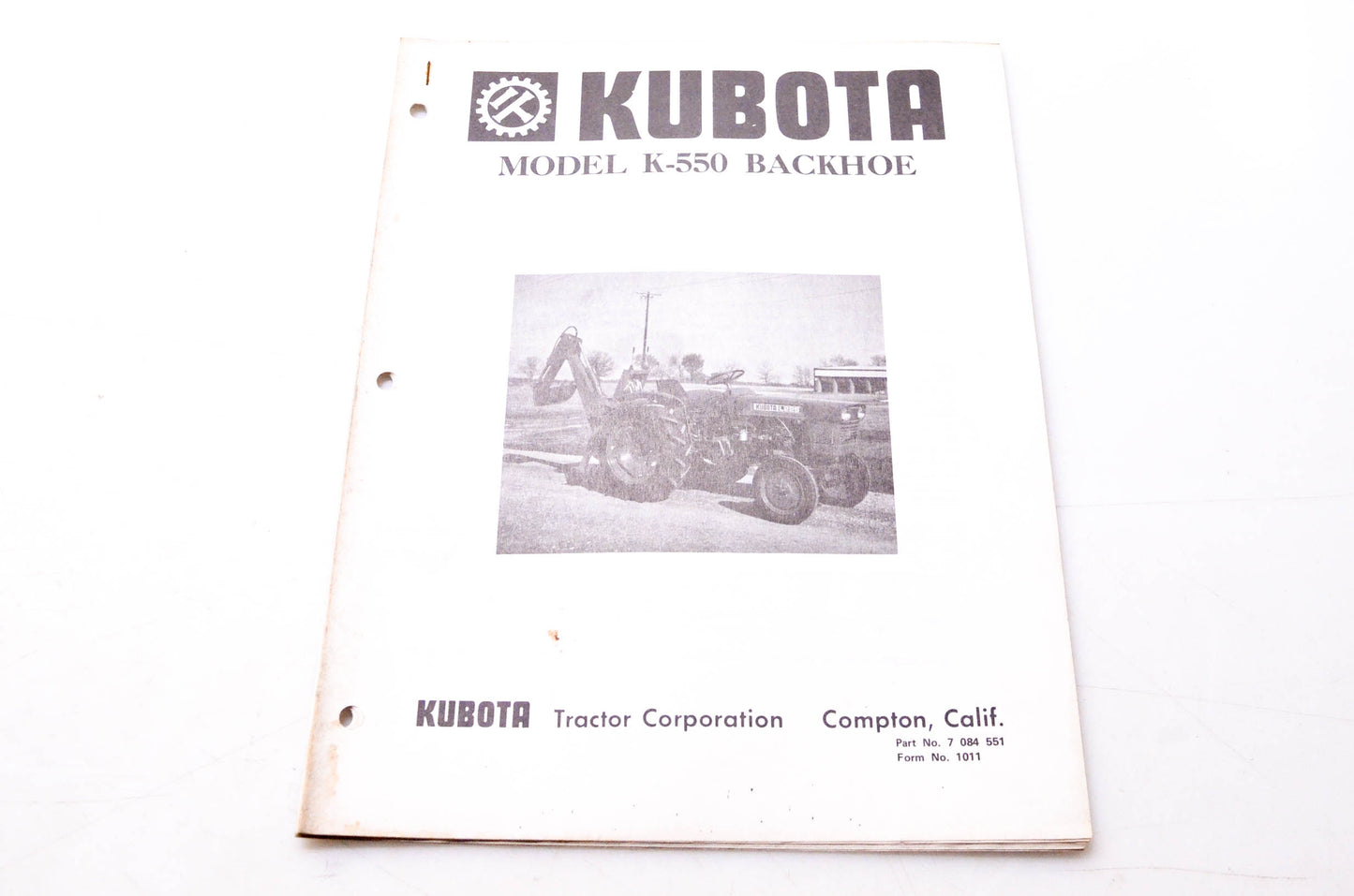 Kubota 7 084 551, 1011 Model K-550 Backhoe