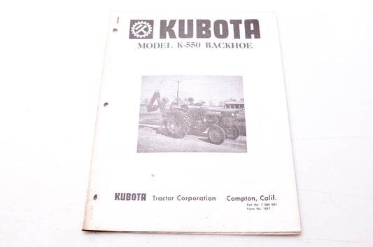 Kubota 7 084 551, 1011 Model K-550 Backhoe