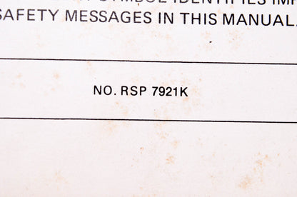 Kubota RSP 7921K Parts & Owner's Manual Rotary Snow Plow Model B222A