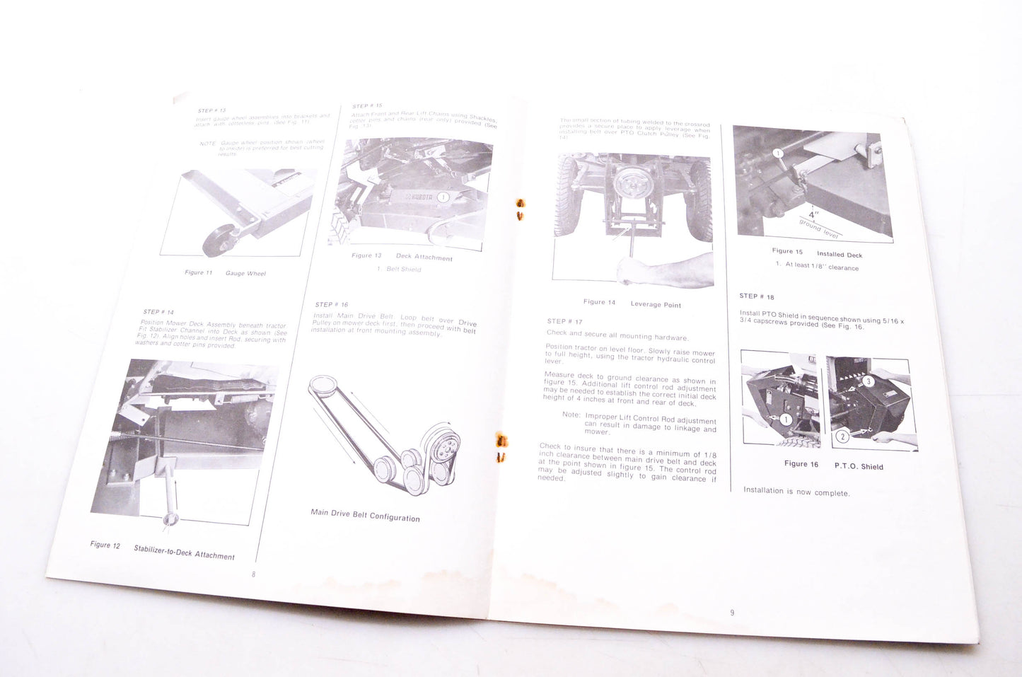 Kubota 512-11101 Parts & Owner's Manual Mid-Mount Mower Model B445