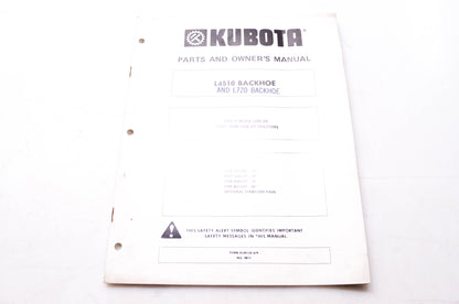 Kubota 9817, KUW125 679 Parts & Owner's Manual L4510 Backhoe & L720 Backhoe