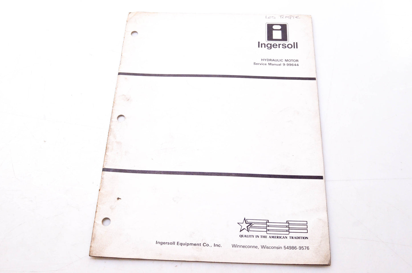 Ingersoll 9-99644 Hydraulic Motor Service Manual