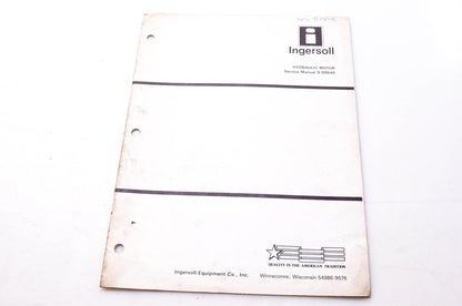 Ingersoll 9-99644 Hydraulic Motor Service Manual