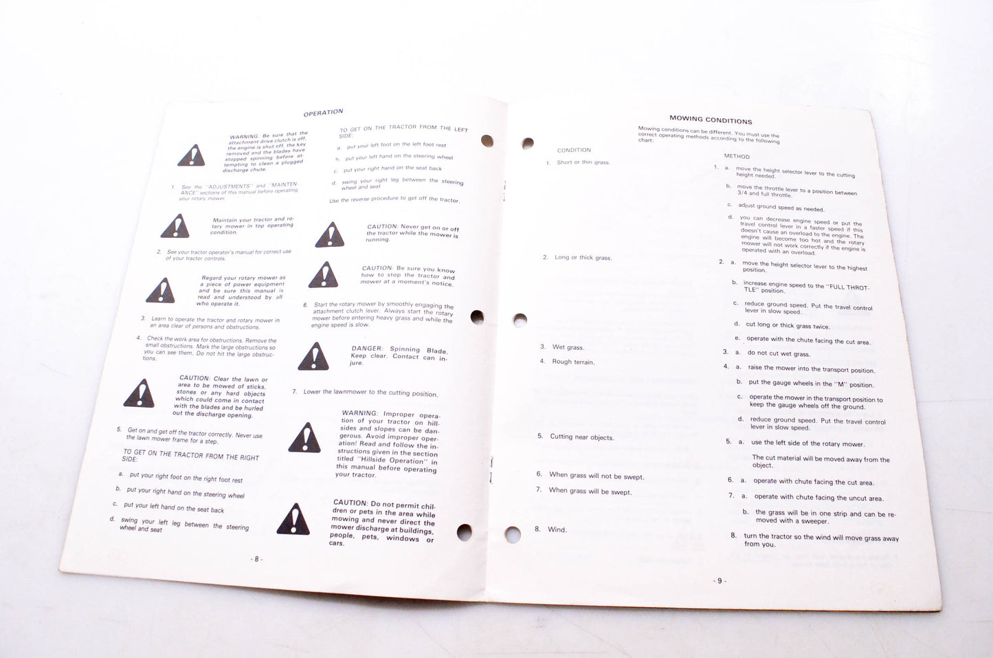 Ingersoll 8-55771 Rotary Mower RM42 P42 Operator's Manual