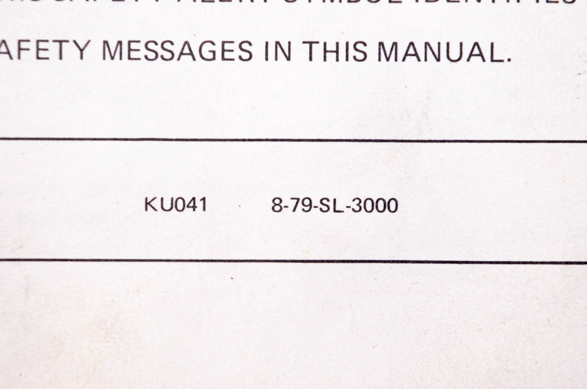 Kubota KU041, 8-79-SL-3000 Parts & Owner's Manual B2510 B748B Snow Caster