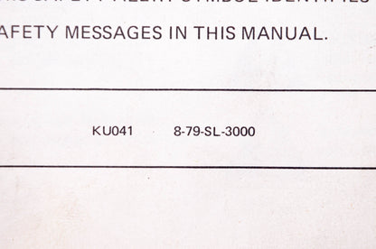 Kubota KU041, 8-79-SL-3000 Parts & Owner's Manual B2510 B748B Snow Caster