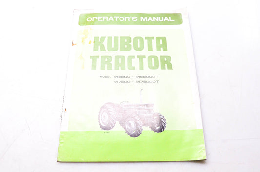 Kubota 35580-9971-2 Operator's Manual Kubota Tractor Model M5500 M5500DT M7500 M7500DT