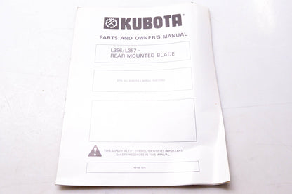 Kubota K8-439-1079 Parts & Owner's Manual L356 L357 Rear-Mounted Blade