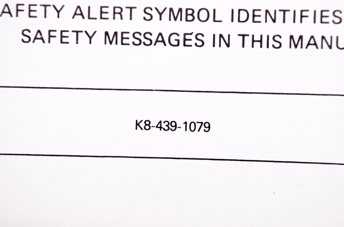 Kubota K8-439-1079 Parts & Owner's Manual L356 L357 Rear-Mounted Blade