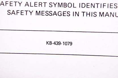 Kubota K8-439-1079 Parts & Owner's Manual L356 L357 Rear-Mounted Blade