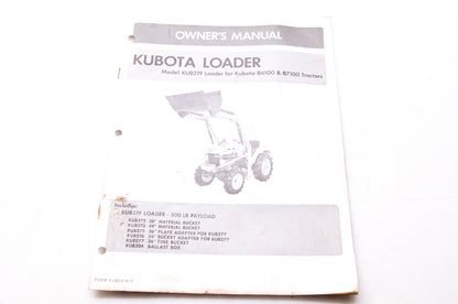 Kubota KUB219 877 Owner's Manual Kubota Loader Model KUB219