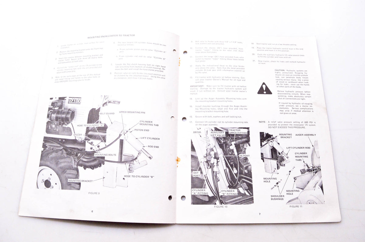 Kubota 9-77-SL-750, KU021 Owner's Manual Kubota Snow Caster Model B748