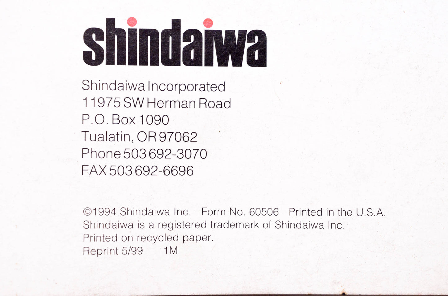 Shindaiwa 60506 Service Manual Grass Trimmers Brushcutters & Lawn Edgers