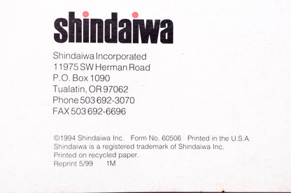 Shindaiwa 60506 Service Manual Grass Trimmers Brushcutters & Lawn Edgers