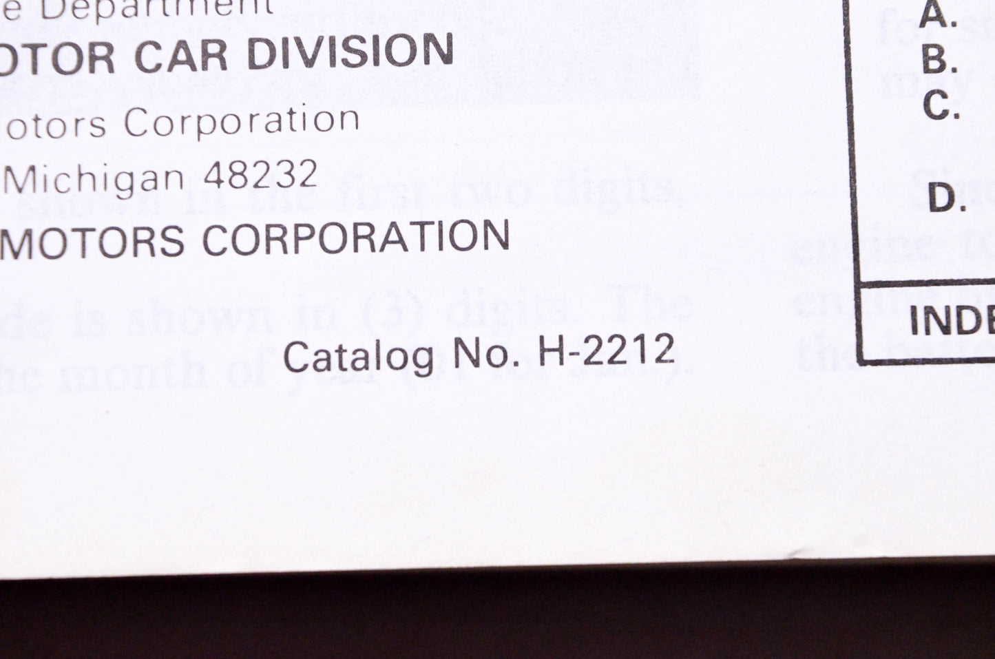 Cadillac H-2212 Service Information Final Edition Brougham Eldorado & Seville 1985