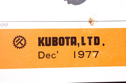 Kubota Dec' 1977 Kubota Tractor Parts List