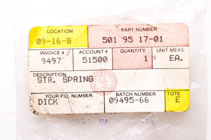 New OEM Husqvarna 501- 95 17-01, 501951701 Starter Spring NOS