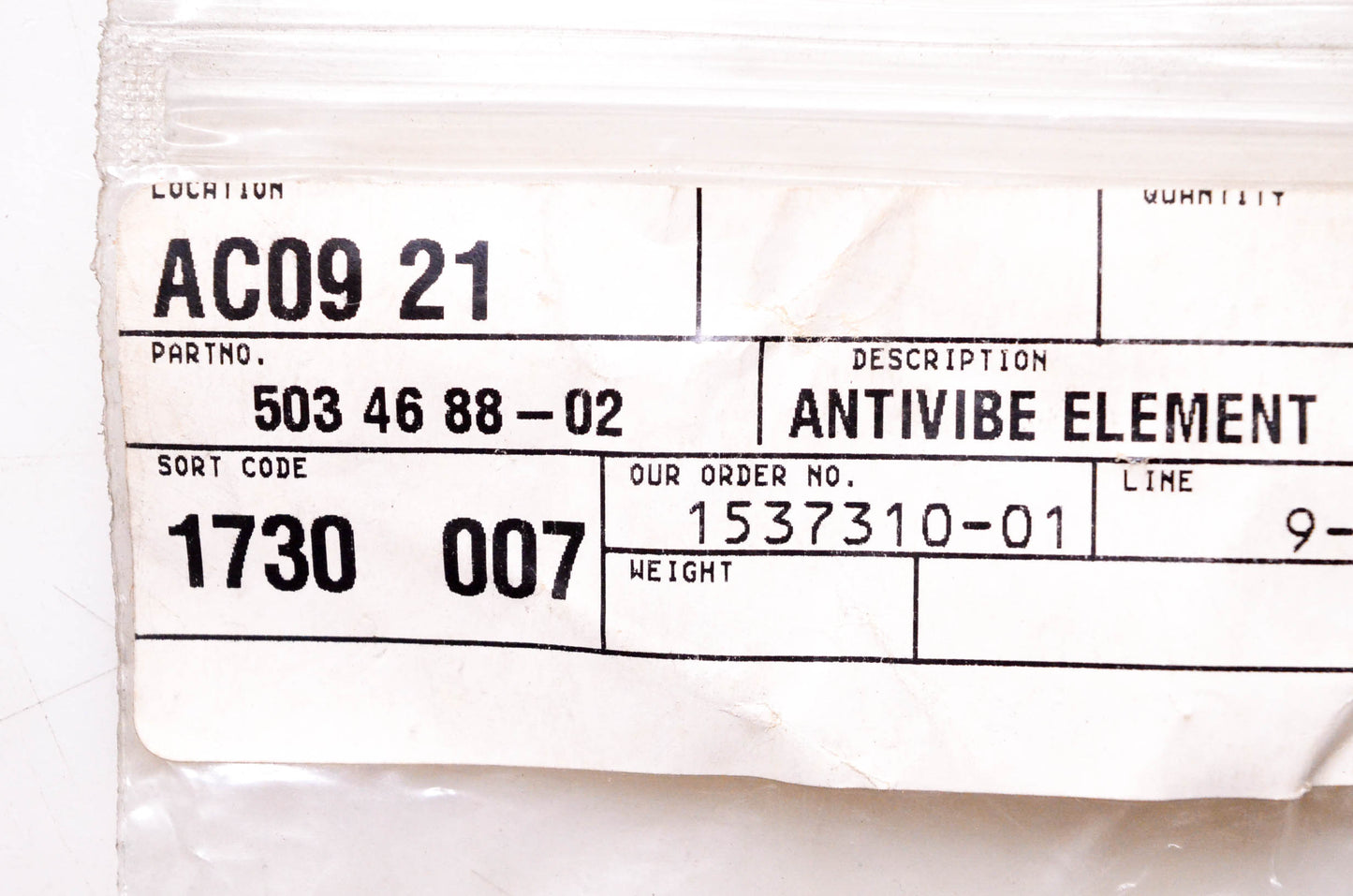 New OEM Husqvarna 503 46 88-02, 503468802 Antivibe Element NOS