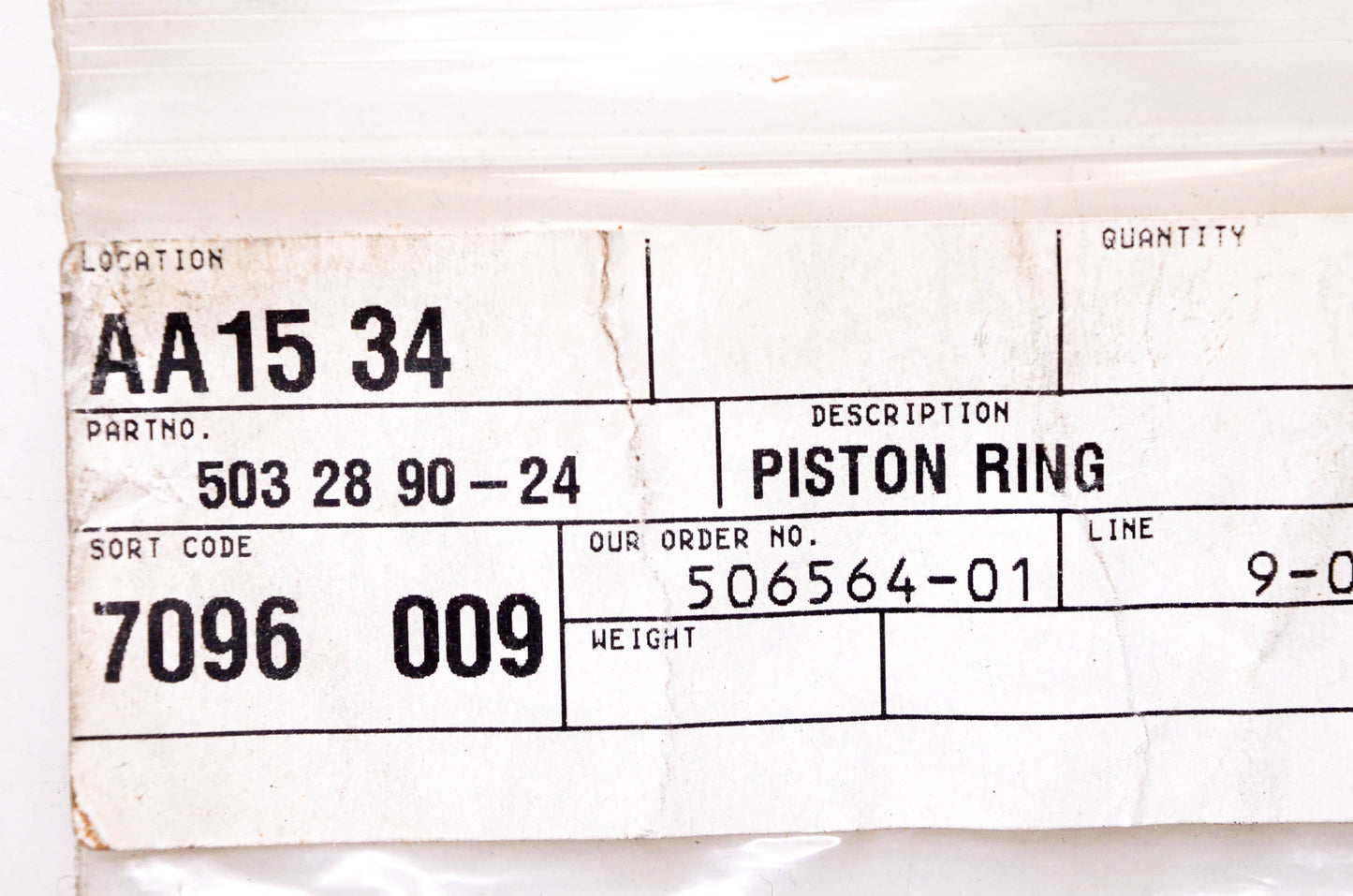 New OEM Husqvarna 503289024, 503 28 90-24 Piston Ring NOS