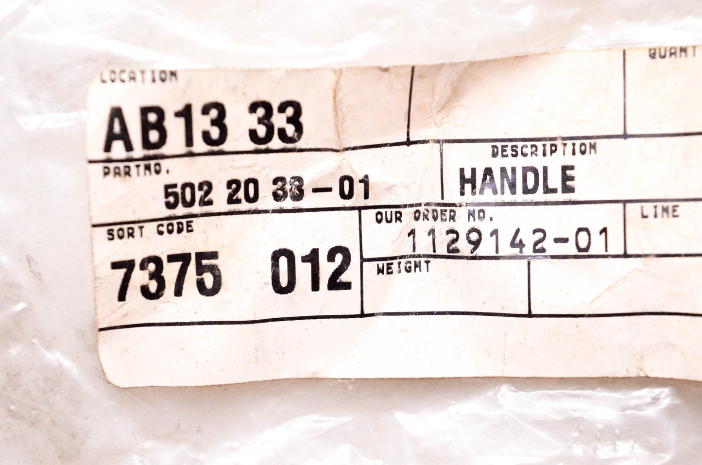New OEM Husqvarna 502203801, 502 20 38-01 Handle NOS