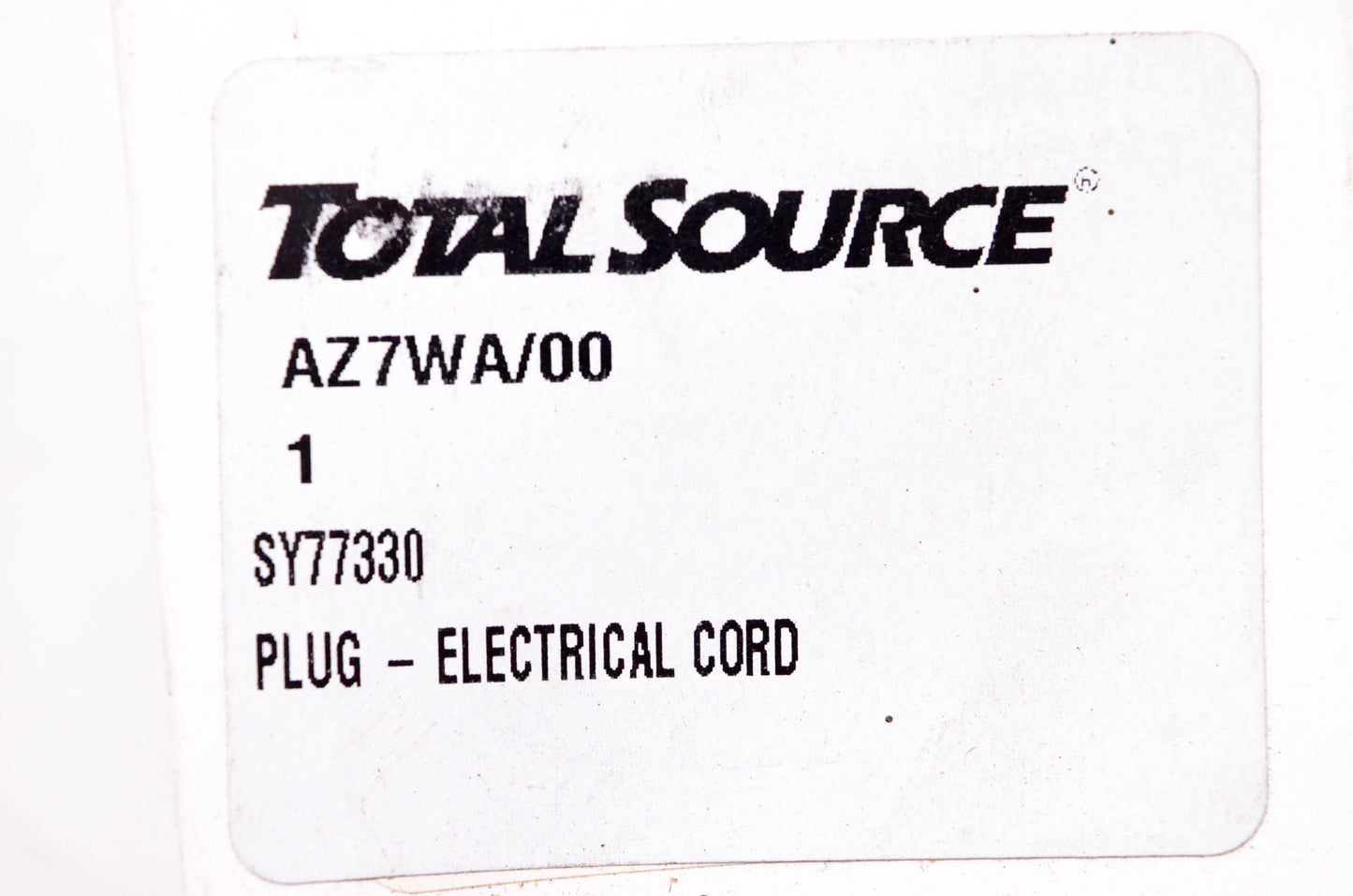 Total Source 77330, SY77330 Electrical Cord Plug NOS