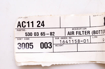 New OEM Husqvarna 530036582, 530 03 65-82 Bottom Air Filter NOS