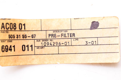 New OEM Husqvarna 505315567, 505 31 55-67 Pre-Filter NOS