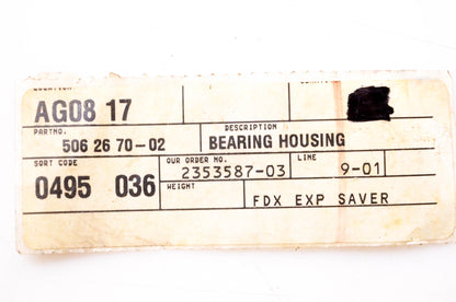 New OEM Husqvarna 506267002, 506 26 70-02 Bearing Housing NOS