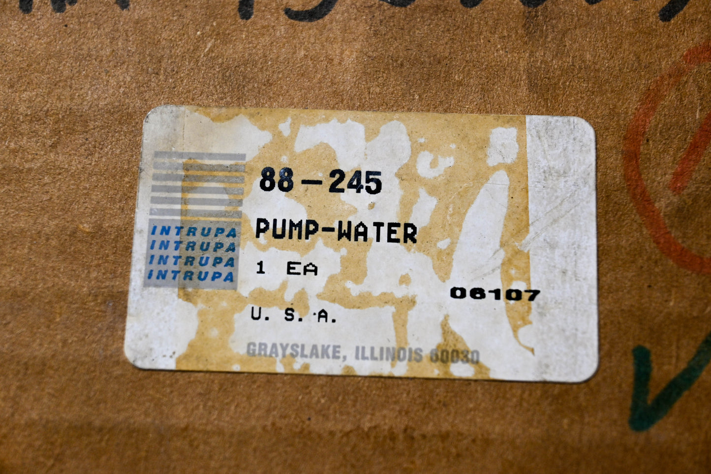 Intrupa 88-245, 1358529 Water Pump & Gasket NOS